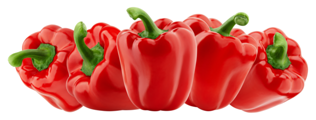 vibrant red bell peppers aligned in striking composition for food photography, showcasing fresh produce appeal and culinary versatility for healthy eating concepts