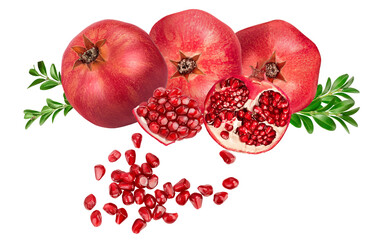 rich pomegranate composition showcasing vibrant seeds and fruit, ideal for conveying freshness, health, and natural goodness in food and wellness promotions