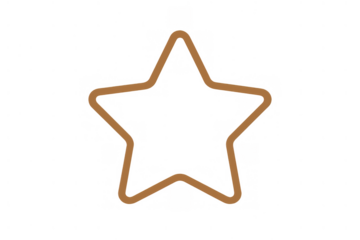 Hand drawing star outline icon or symbol on transparent background representing favorite, rating, or quality