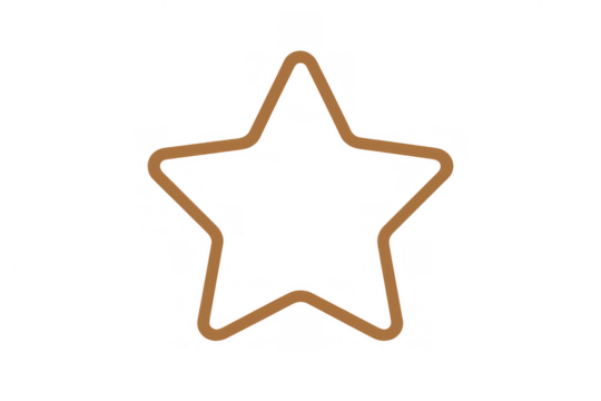 Hand drawing star outline icon or symbol on transparent background representing favorite, rating, or quality