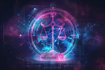 Obraz premium Abstract composition with concept of Libra zodiac sign symbol