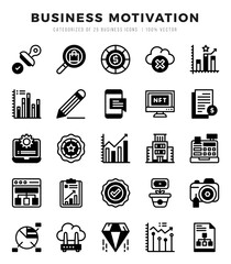 Business Motivation Lineal Filled icons. Vector Lineal Filled illustration.