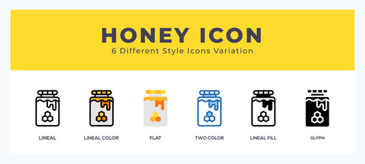 Obraz premium Honey icon set. Design elements for logo