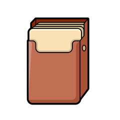 Brown Illustration of a Note Card Holder or Dispenser