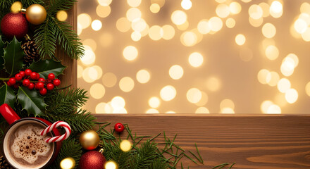 Experience the warmth of Christmas with a glowing tree, cozy fireplace, and festive ornaments, perfect for holiday greetings and seasonal promotions.