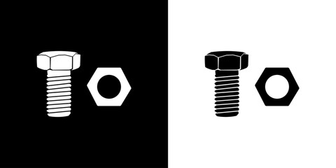 Bolts on black and white