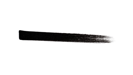 Textured Black Brush Stroke with Dry Brush Effect on Transparent Background – Grunge Underline for Titles and Banners.

