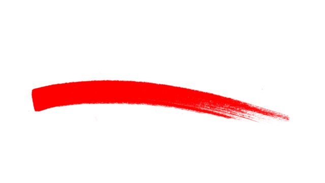Hand-Painted Red Arrow Brush Stroke PNG | Dynamic Curved Pointer with Dry Brush Texture for Highlighting and Navigation.
