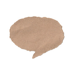 Oval Torn Kraft Paper Speech bubble PNG | Rustic Brown Cardboard Dialog Box for Eco-Friendly and Vintage Designs.
