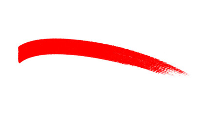 Curved Red Brush Stroke with Dry Brush Texture | Dynamic Paint Swoosh for Highlighting, Underlining, and Artistic Designs.
