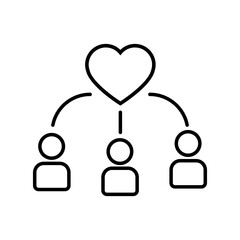 Volunteer icon vector. Community service  illustration sign. helping symbol. donation logo.