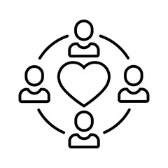 Volunteer icon vector. Community service  illustration sign. helping symbol. donation logo.