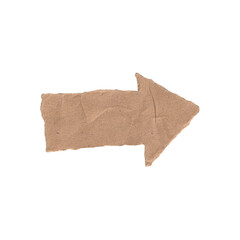 Torn Kraft Paper Arrow PNG Isolated | Rustic Brown Cardboard Pointer for Handmade, Eco-Friendly, and Vintage Designs.
