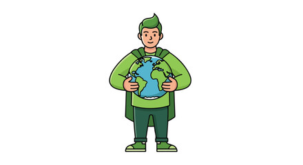 Eco Hero Mascot Vector Save the Planet Character Design