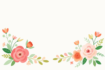 Watercolor Flower Border Background