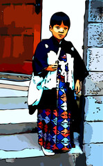 七五三の和装の男の子