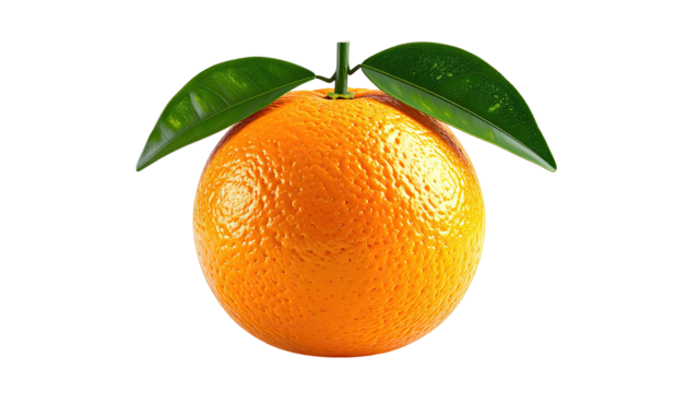 Bright orange fruit with green leaves on a black background