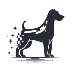 Modern of a Running Husky Dog with White Background