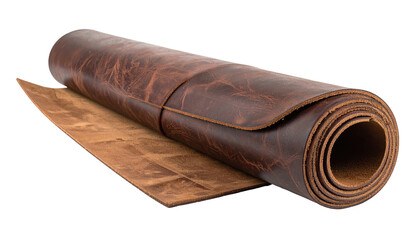 Rolled, textured brown leather. Distressed & natural look