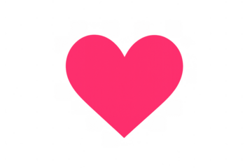 Pink heart symbol representing love, romance, passion, social media likes, and valentine's day on transparent background