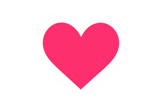 Pink heart symbol representing love, romance, passion, social media likes, and valentine's day on transparent background