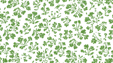 Seamless foliage pattern in lime and leafy green on white background.

