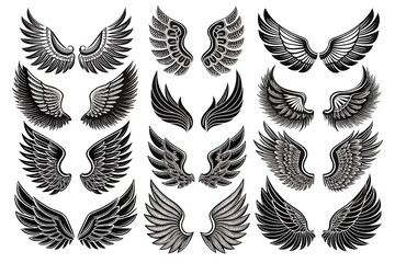 Collection of Stylized Wing Designs