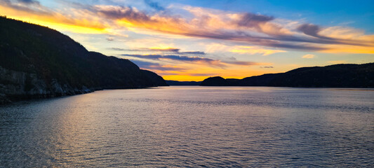 Tadoussac, Québec, Canada: Sunset at the mouth of the Saguenay Fjord