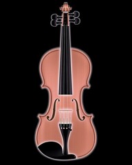 Fototapeta premium Artistic X-ray Illustration of a Classical Violin on Black Background