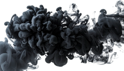 Grey smoke billows, swirling tendrils against a dark backdrop