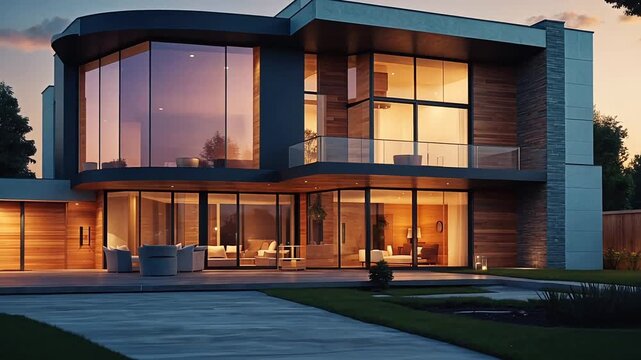 Modern architecture design luxury home real estate property residential building exterior contemporary house facade villa mansion residence