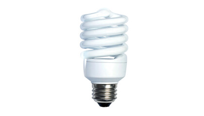 Compact fluorescent light bulb, helical, on black background