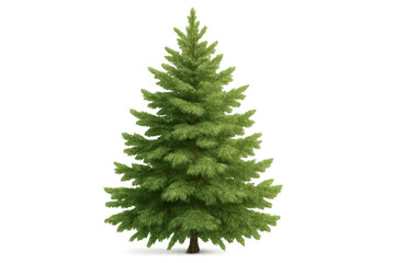 Fototapeta premium Green evergreen spruce tree with a conical shape, perfect for christmas or winter season designs. Transparent background included