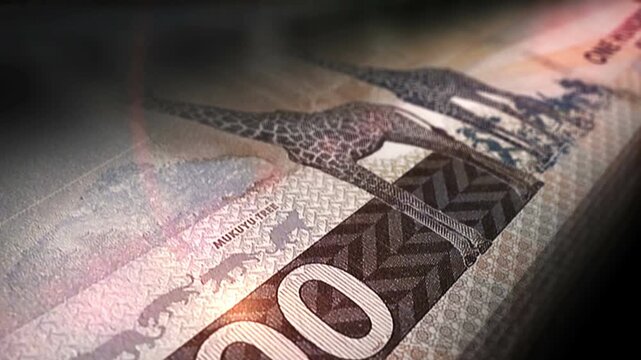 Zambia kwacha Zambian money counting. 100 ZMW banknotes. Fast cash note count macro loop. Business, finance and economy. Loopable and seamless concept.