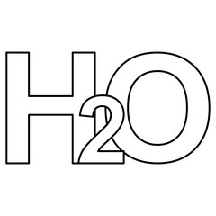 Bold H2O Chemistry Icon Water Molecule Science Concept Design