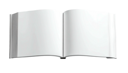 Open book, blank pages, white, horizontal, vector graphic