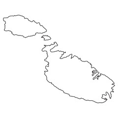 Malta Gozo Comino outline map Mediterranean Europe island geography