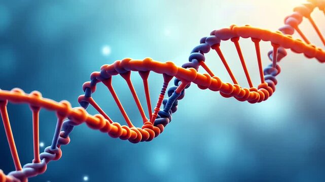 Dna helix genetic code biology science medicine research healthcare biotechnology genome molecule chromosome strand gene structure information - Powered by Adobe