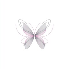 Fototapeta premium Abstract butterfly illustration artistic design with line art and minimalist style