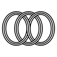 Three Interlocking Rings, Geometric Symbol of Unity and Balance