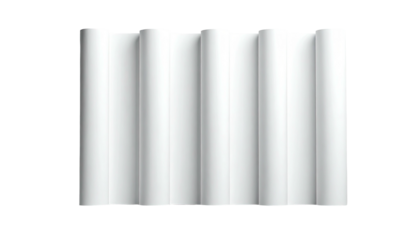 Parallel white rounded panels casting soft shadows on black