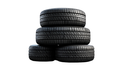 Stacked tires, dark background, textured rubber material