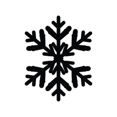 Obraz premium Winter snowflake icon symbol decorative geometric element for cold season design isolated on white background