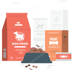 Assorted Pet Food Products and Treats dog food cat food