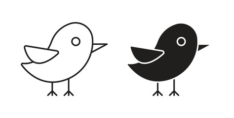 Bird icon with glyph and line. black vector icons for Web UI