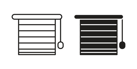 Blinds icon with glyph and line. black vector icons for Web UI