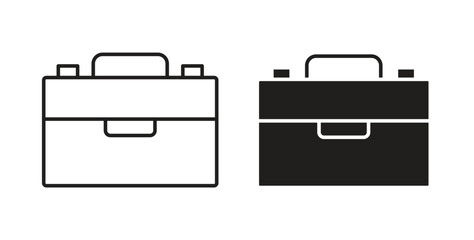 Briefcase icon with glyph and line. black vector icons for Web UI