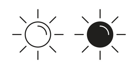 Brightness icon with glyph and line. black vector icons for Web UI