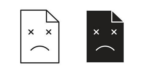 Broken Image icon with glyph and line. black vector icons for Web UI