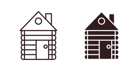 Cabin icon with glyph and line. black vector icons for Web UI